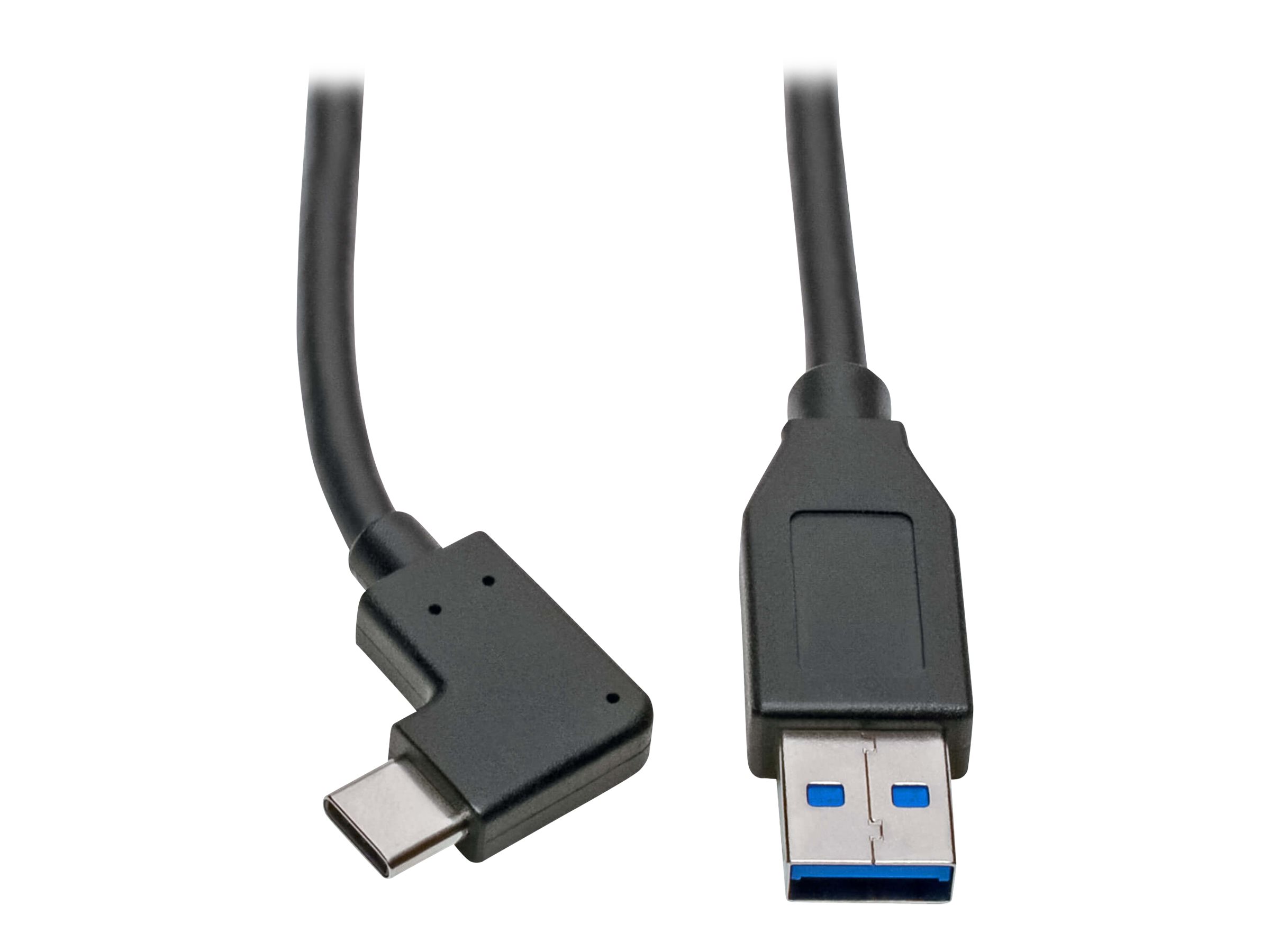 Eaton Tripp Lite Series USB-C to USB-A Cable (M/M), Right-Angle C, USB 3.2 Gen 1 (5 Gbps), Thunderbolt 3 Compatible, 3 ft. (0.91