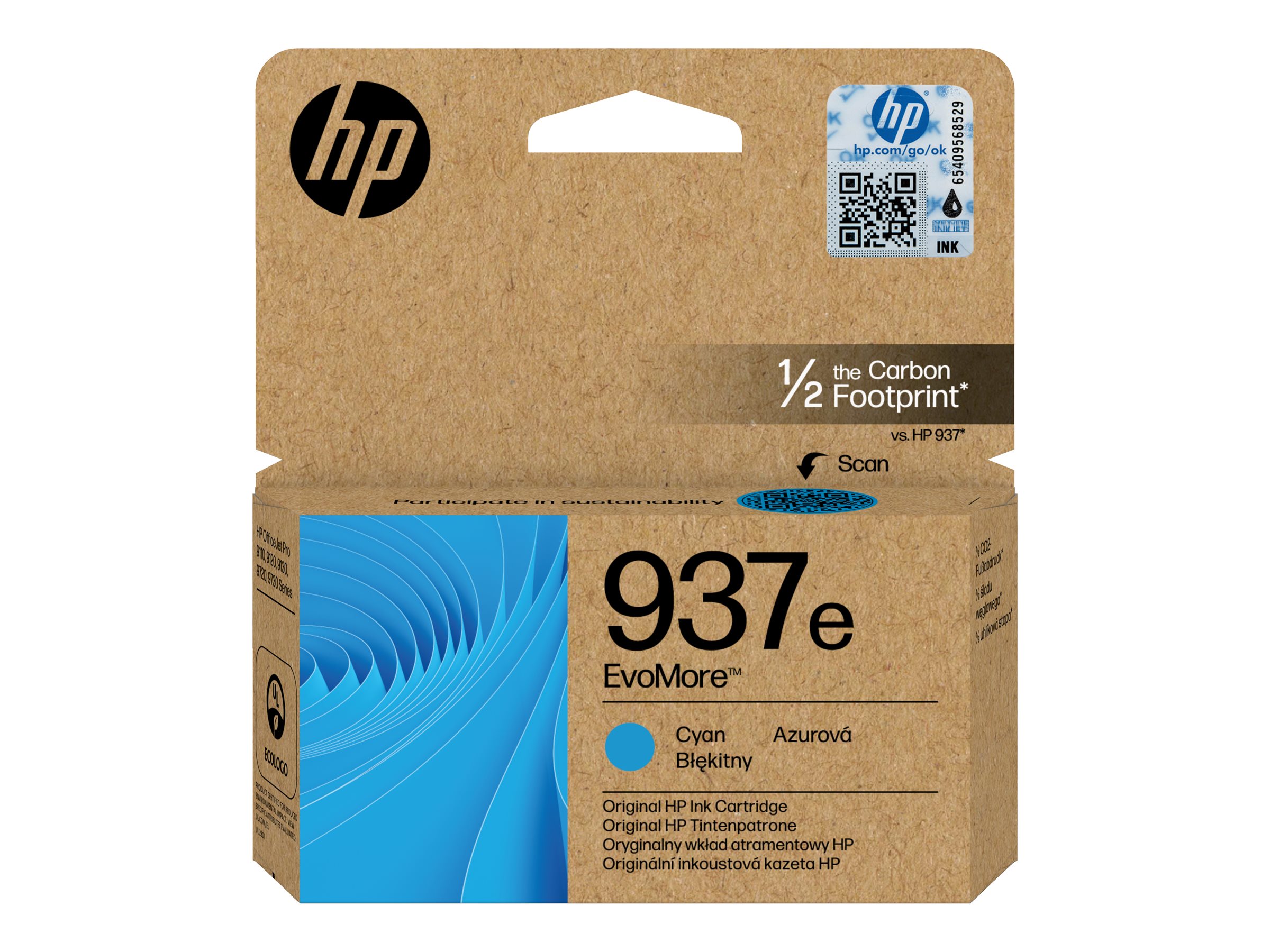 HP 937e EvoMore - Cyan - original - Tintenpatrone - fr Officejet Pro 9110b, 9120e, 9720E, 9730e