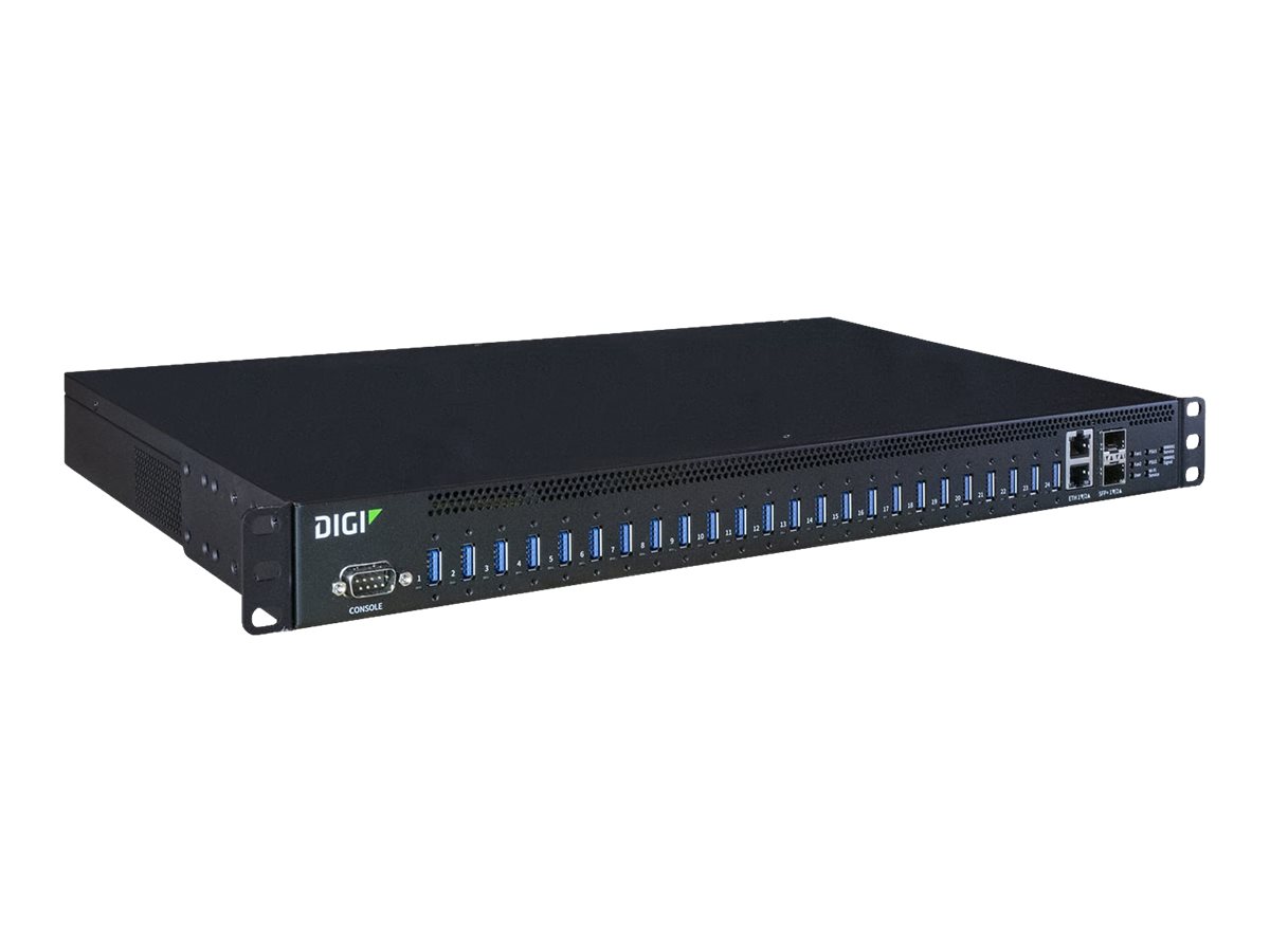 Digi AnywhereUSB 24 Plus - Hub - managed - 24 x USB 3.1 Gen 1 + 2 x 1 Gigabit / 10 Gigabit SFP+ - an Rack montierbar - AC 100