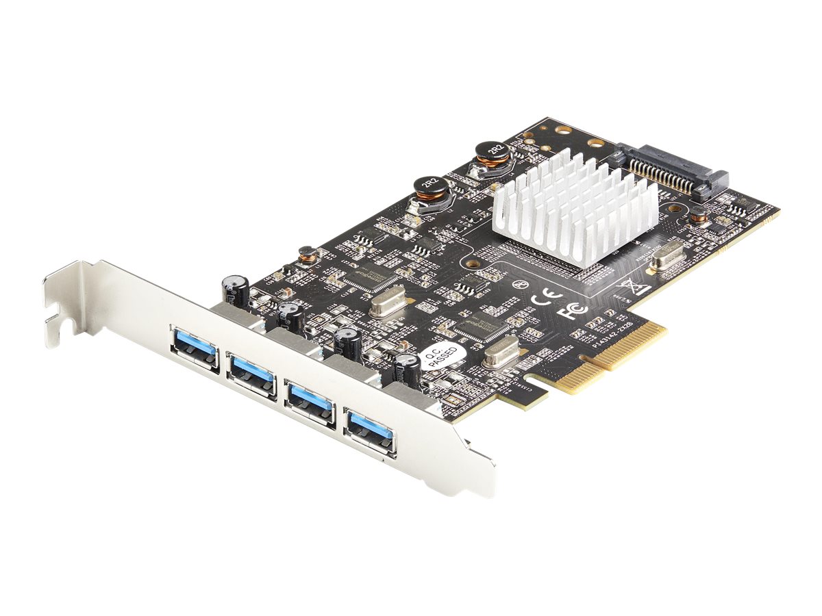 StarTech.com 4-Port USB PCIe Adapter - 10 Gbit/s USB 3.1/3.2 Gen 2 Typ-A PCI Express Erweiterungskarte mit 2 Controllern - 4x US