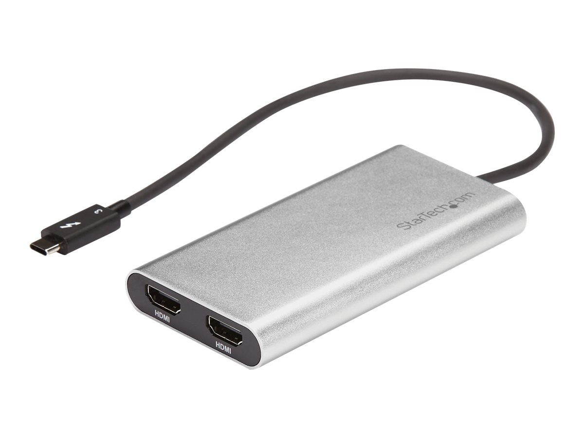 StarTech.com Thunderbolt 3 auf zwei HDMI Adapter - 4K 60hz - Mac und Windows kompatibel - USB C HDMI Adapter - Thunderbolt 3 zu 