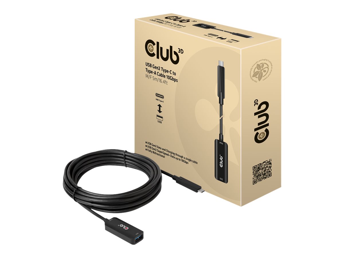 Club 3D - USB-Verlngerungskabel - 24 pin USB-C (M) zu USB Typ A (W) - USB 3.1 Gen 2 - 900 mA - 5 m
