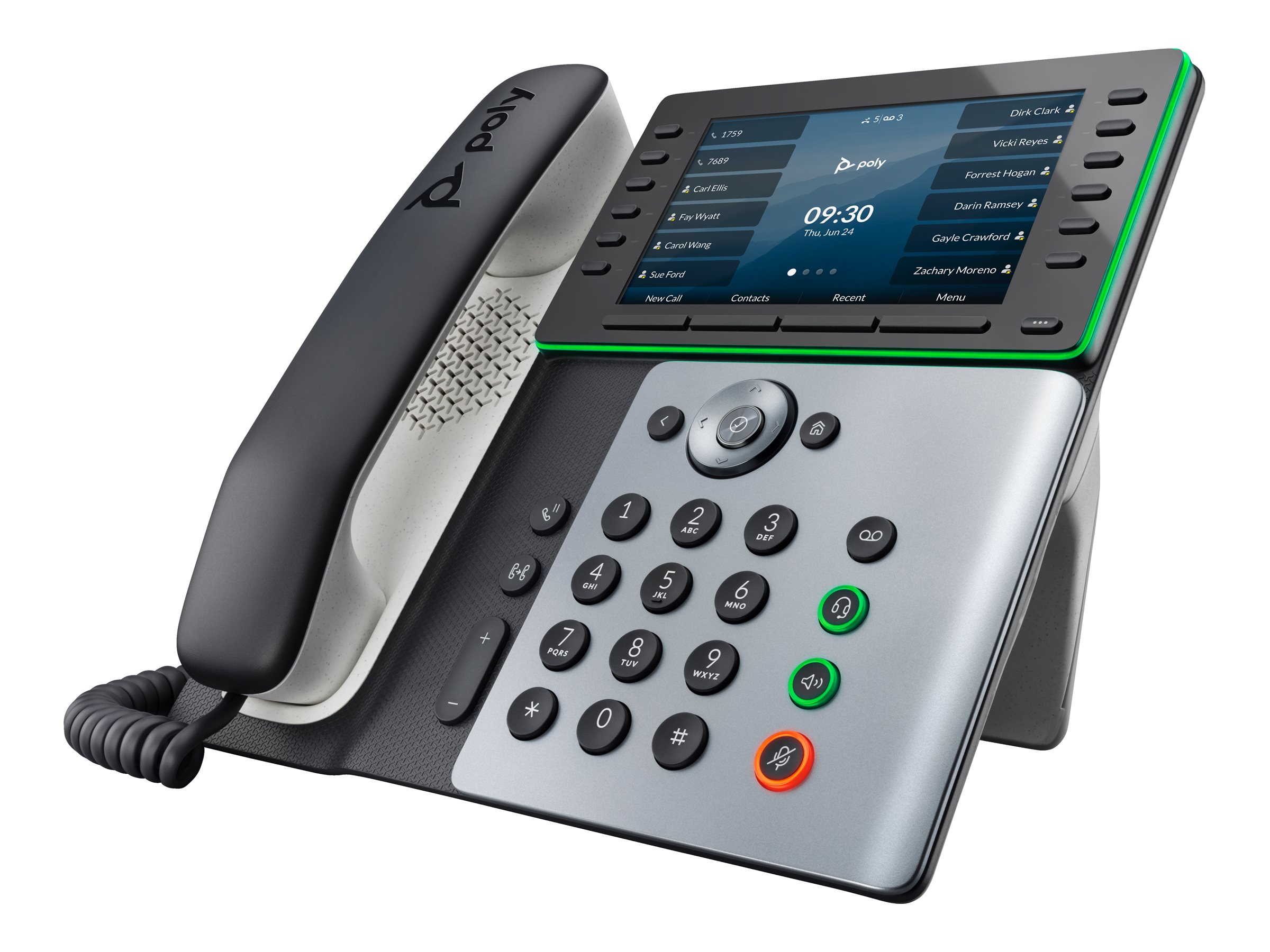 Poly Edge E550 - VoIP-Telefon mit Rufnummernanzeige/Anklopffunktion - dreiweg Anruffunktion - SIP, SDP