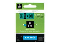 DYMO D1 - Selbstklebend - Schwarz auf Grn - Rolle (1,2 cm x 7 m) 1 Kassette(n) Etikettenband - fr LabelMANAGER 100, 160, 210, 