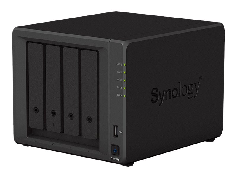 Synology Disk Station DS923+ - NAS-Server - 4 Schchte - SATA 6Gb/s / eSATA - RAID RAID 0, 1, 5, 6, 10, JBOD - RAM 4 GB