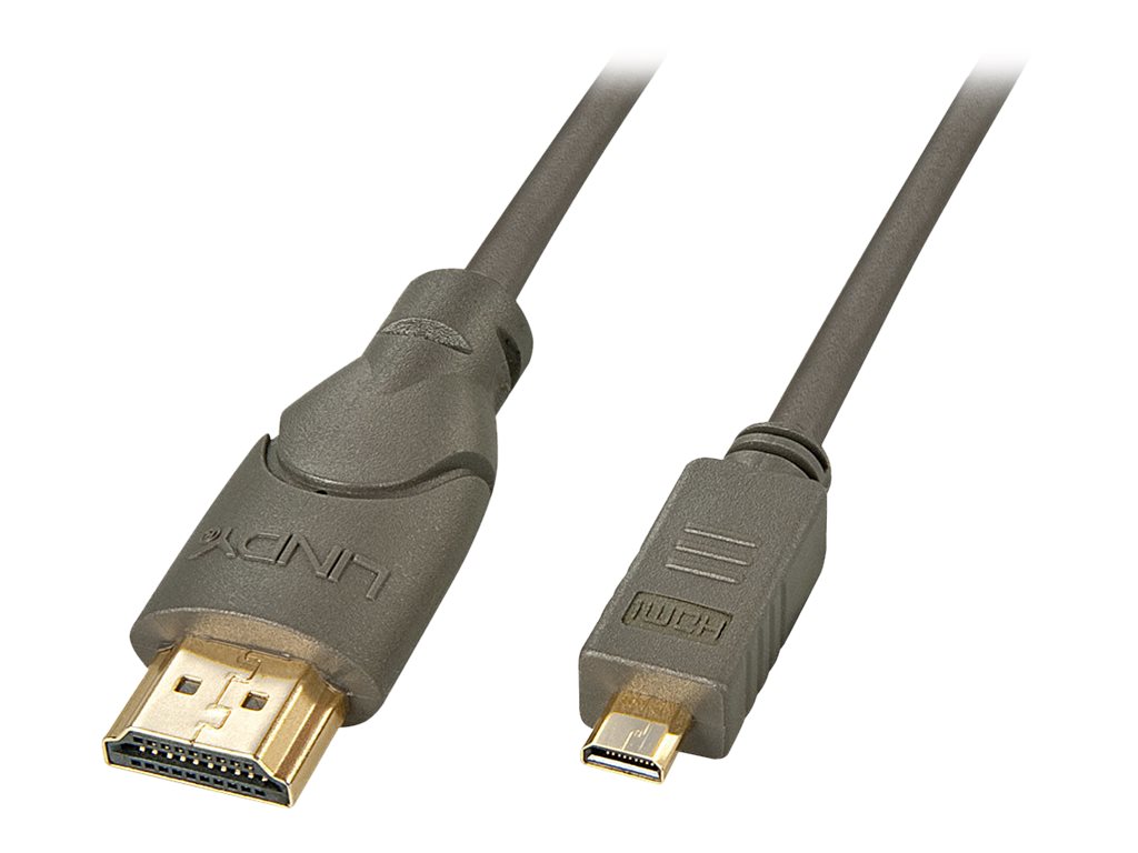 Lindy High Speed HDMI to Micro HDMI Cable with Ethernet - HDMI-Kabel mit Ethernet - HDMI mnnlich zu 19 pin micro HDMI Type D m