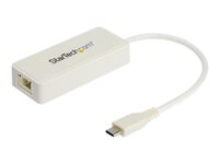StarTech.com US1GC301AUW USB Netzwerkadapter (Ethernet Adapter mit extra USB Anschluss, USB 3.0, Thunderbolt 3 komp.) Weiss - Ne