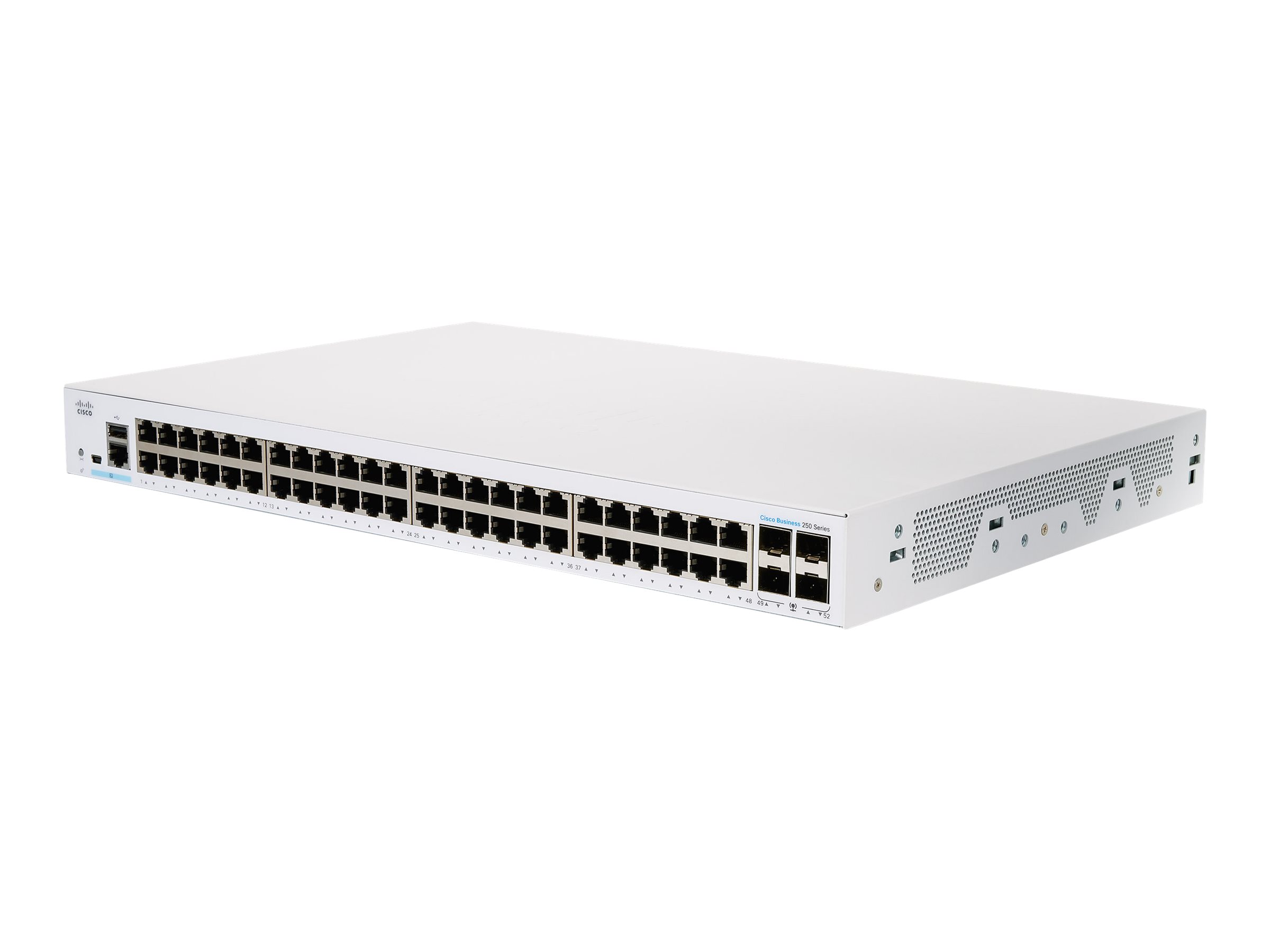 Cisco Business 250 Series CBS250-48T-4G - Switch - L3 - Smart - 48 x 10/100/1000 + 4 x Gigabit SFP - an Rack montierbar