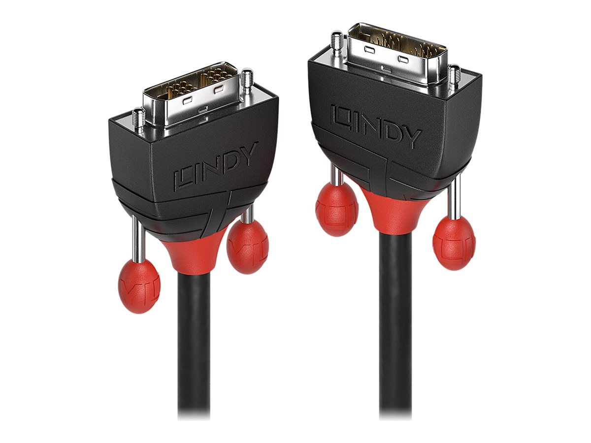 Lindy Black Line - DVI-Kabel - Single Link - DVI-D (M) zu DVI-D (M) - 2 m - rund, Daumenschrauben
