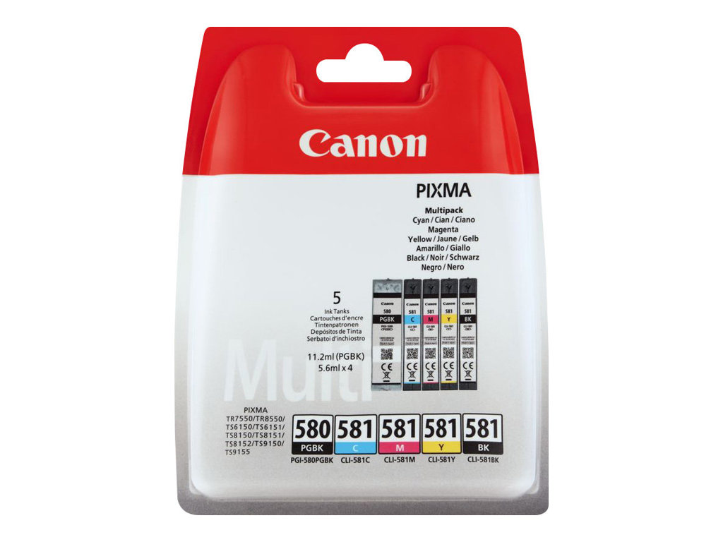 Canon PGI-580 PGBK/CLI-581 CMYBK Multipack - 5er-Pack - Schwarz, Gelb, Cyan, Magenta - original - Blisterverpackung - Tintenbeh