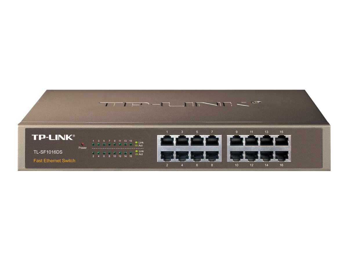 TP-Link TL-SF1016DS - Switch - 16 x 10/100 - Desktop, an Rack montierbar