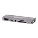 Tripp Lite USB C Docking Station HDMI USB-A SD/Micro SD PD Charging Gray - Dockingstation - USB-C / Thunderbolt 3 - HDMI
