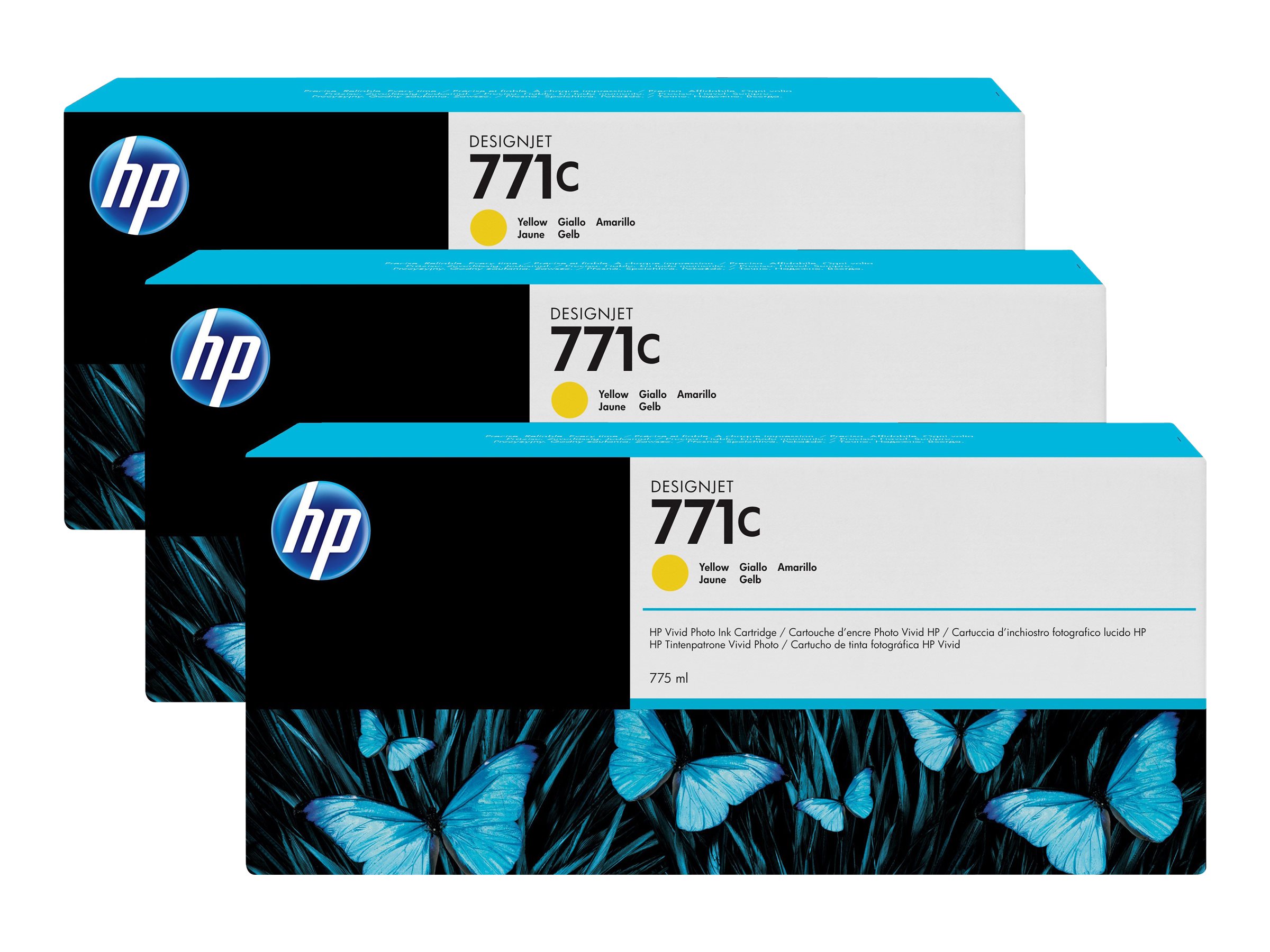 HP 771C - 3er-Pack - 775 ml - Gelb - Original - Tintenpatrone