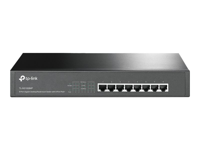 TP-Link TL-SG1008MP - Switch - unmanaged - 8 x 10/100/1000 (PoE+) - Desktop, an Rack montierbar - PoE+ (126 W)