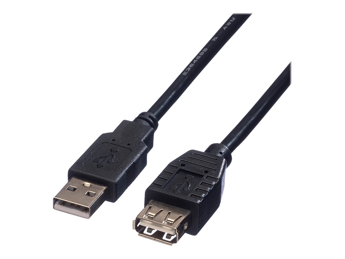 Roline - USB-Verlngerungskabel - USB (M) zu USB (W) - USB 2.0 - 1.8 m - Schwarz