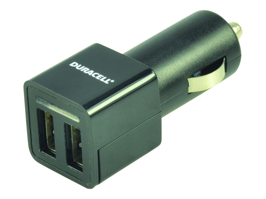 Duracell - Auto-Netzteil - 2.4 A - 2 Ausgabeanschlussstellen (USB) - Schwarz