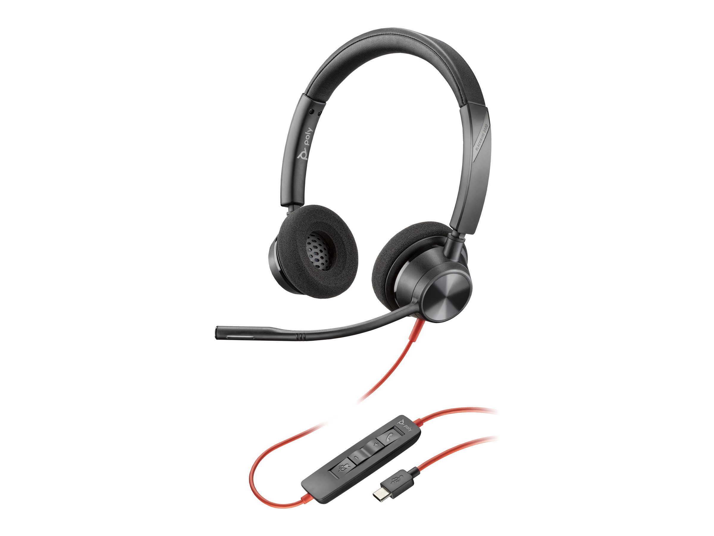 Poly Blackwire 3320 - Blackwire 3300 series - Headset - On-Ear - kabelgebunden - aktive Rauschunterdrckung
