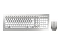 CHERRY DW 8000 - Tastatur-und-Maus-Set - kabellos - RF, 2.4 GHz - Franzsisch - weiss, Silber
