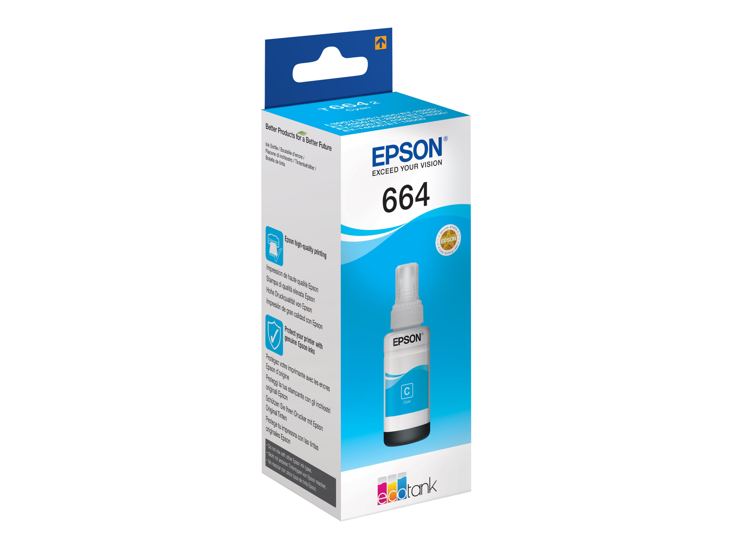 Epson T6642 - 70 ml - Cyan - Original - Nachflltinte - fr EcoTank ET-14000, ET-16500, ET-2500, ET-2550, ET-2600, ET-2650, ET-3