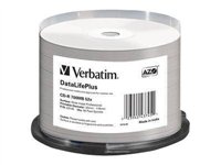 Verbatim DataLifePlus - 50 x CD-R - 700 MB 52x - weiss - mit Tintenstrahldrucker bedruckbare Oberflche, breite bedruckbare Ober