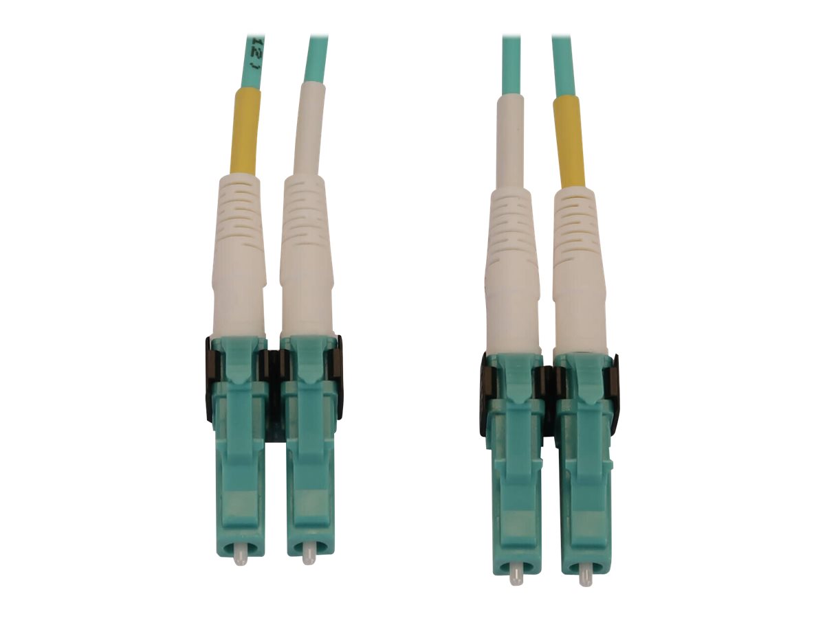 Eaton Tripp Lite Series 400G Multimode 50/125 OM4 Switchable Fiber Optic Cable (Duplex LC-PC M/M), LSZH, Aqua, 3 m (9.8 ft.) - N