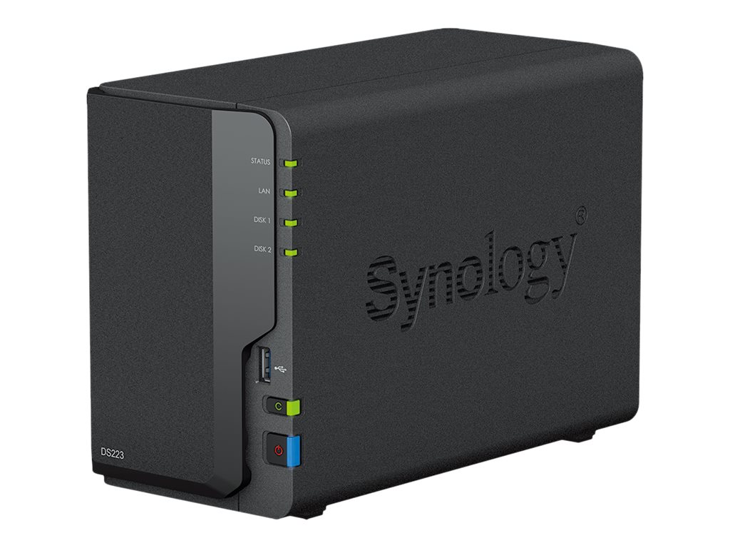 Synology Disk Station DS223 - NAS-Server - 2 Schchte - SATA 6Gb/s - RAID RAID 0, 1, JBOD - RAM 2 GB