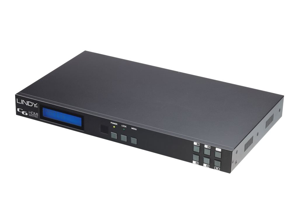 LINDY C6 HDMI 4x4 Matrix Extender Premium - Video/Audio/Infrarot/seriell/Netzwerkextender - 10Mb LAN, RS-232, HDMI - bis zu 100 