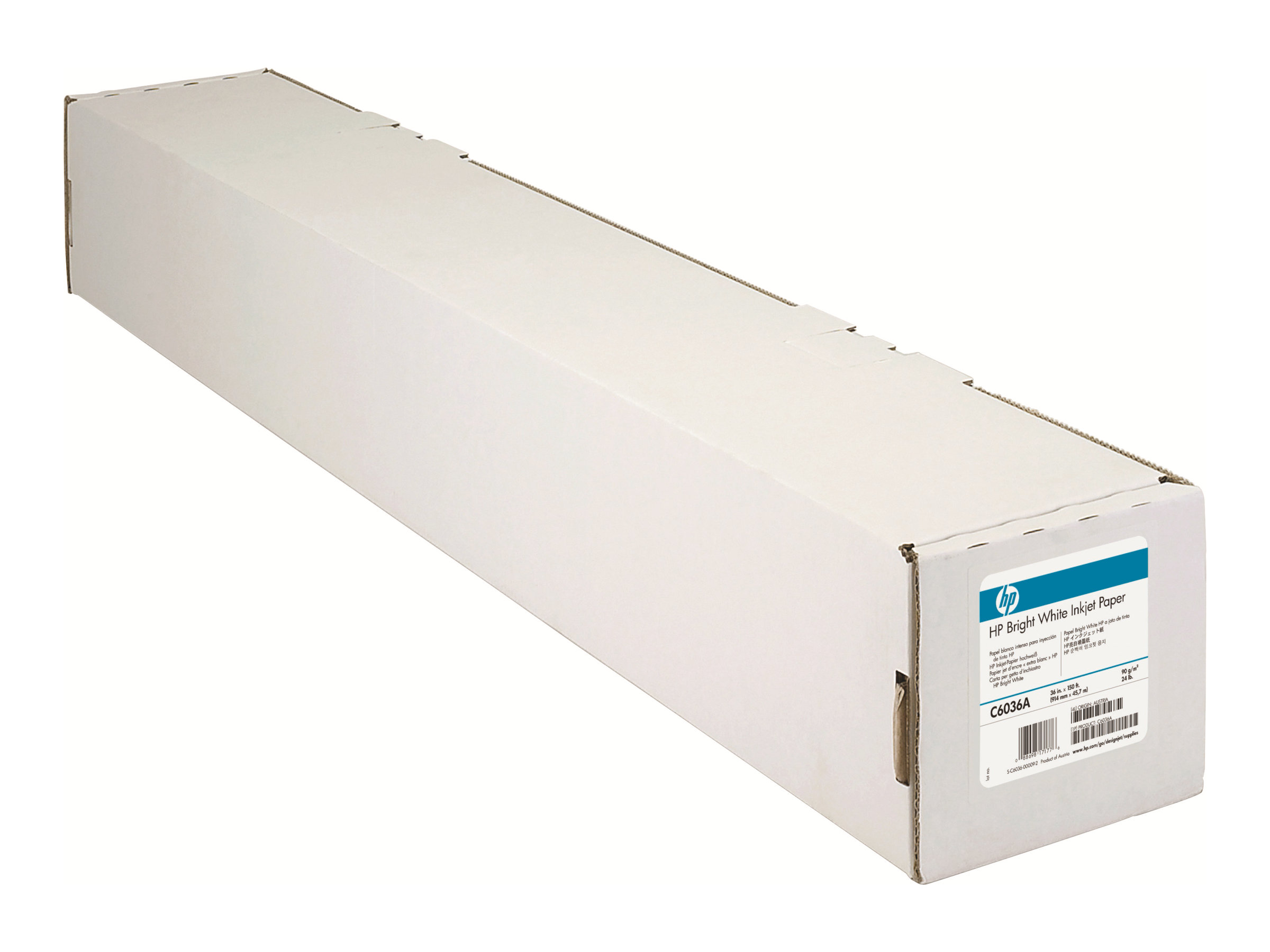 HP Bright White Inkjet Paper - Matt - hochweiss - Rolle (91,4 cm x 45,7 m) - 90 g/m - 1 Rolle(n) Papier