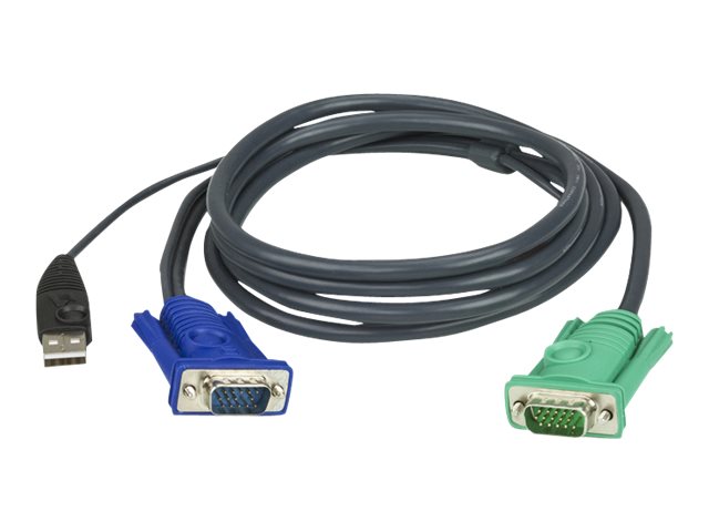 ATEN Micro-Lite 2L-5205U - Tastatur- / Video- / Maus- (KVM-) Kabel - USB, HD-15 (VGA) (M) zu 15 pin D-Sub (DB-15) (W) - fr KVM 