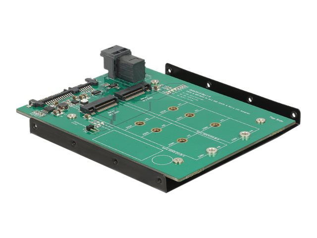 DeLOCK Converter SATA 22 pin / SFF-8643 NVMe > 1 x M.2 NGFF Key M + 1 x M.2 NGFF Key B - Laufwerksschachtadapter - 3.5