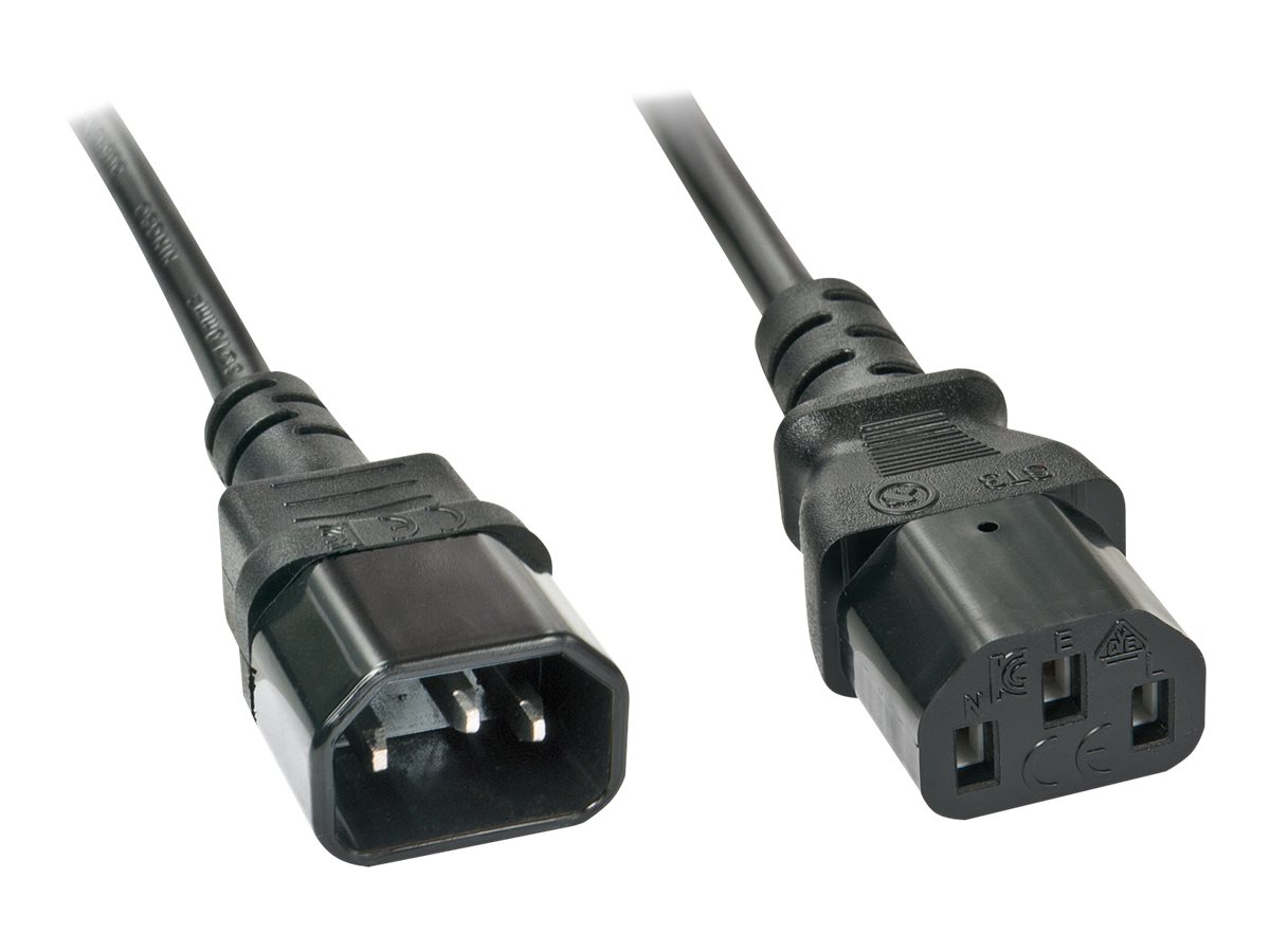 Lindy IEC-Mains Extension Cable - Stromkabel - IEC 60320 C14 zu power IEC 60320 C13 - 2 m - Schwarz