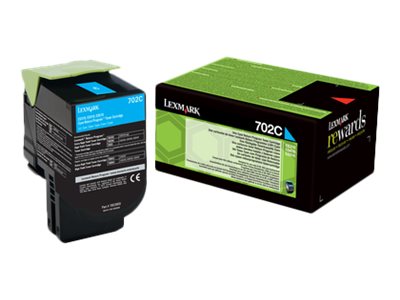 Lexmark 702C - Cyan - Original - Tonerpatrone LCCP, LRP - fr Lexmark CS310dn, CS310n, CS410dn, CS410dtn, CS410n, CS510de, CS510