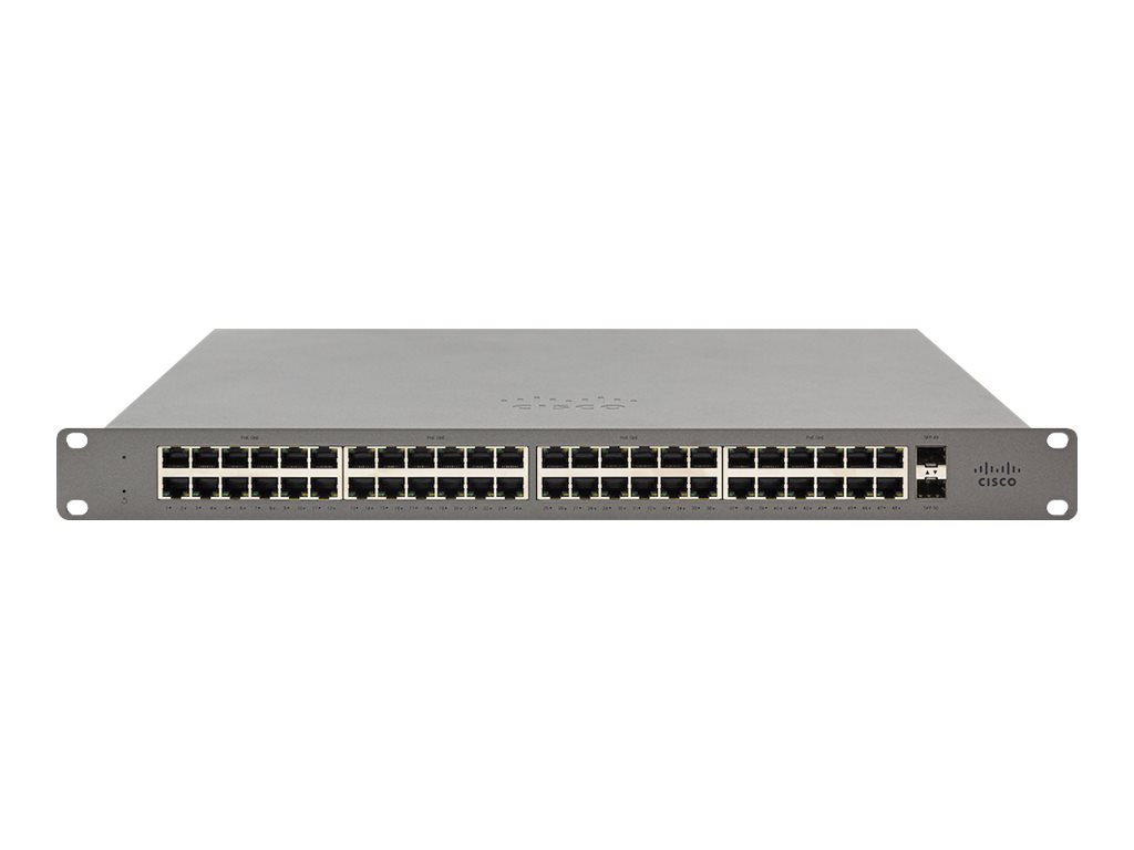 Cisco Meraki Go GS110-48 - Switch - managed - 48 x 10/100/1000 + 2 x SFP (mini-GBIC) (Uplink) - Desktop, an Rack montierbar