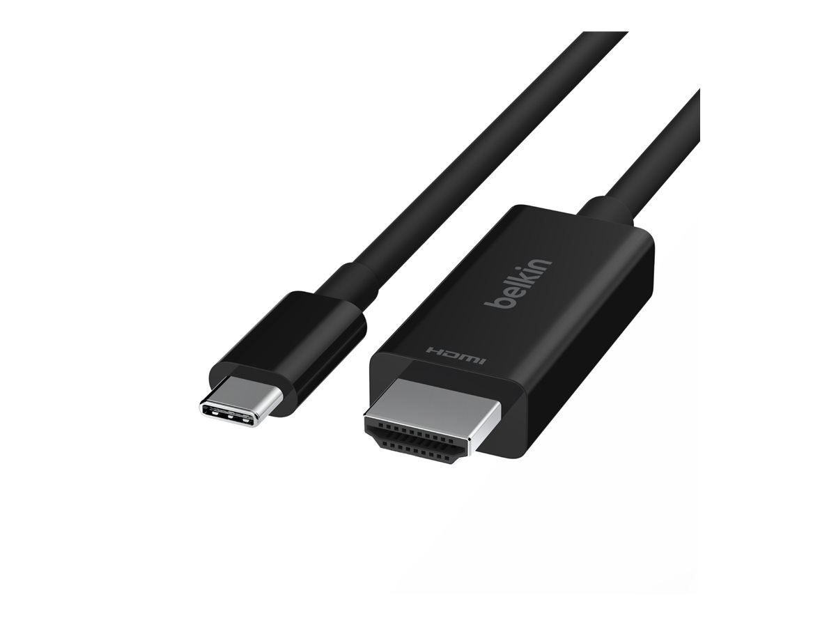 Belkin Connect - Adapterkabel - 24 pin USB-C mnnlich zu HDMI mnnlich - 2 m - Schwarz - passiv, Support von 8K 60 Hz, DP Alt Mo