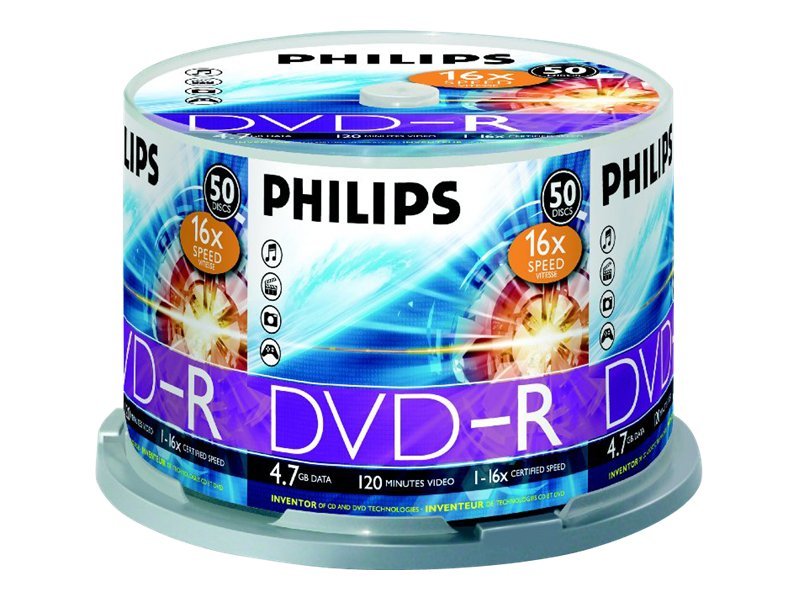 Philips DM4S6B50F - 50 x DVD-R - 4.7 GB (120 Min.) 16x - Spindel