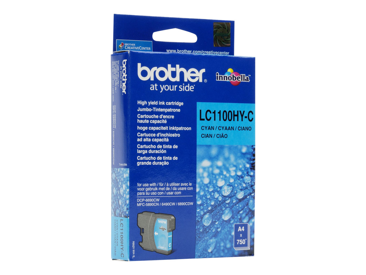 Brother LC1100HYC - Hohe Ergiebigkeit - Cyan - Original - Tintenpatrone - fr Brother DCP-6690CW, MFC-5890CN, MFC-5895CW, MFC-64