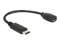 Delock - USB-Adapter - 24 pin USB-C (M) zu Micro-USB Typ B (W) - USB 3.1 - 15 cm - Schwarz