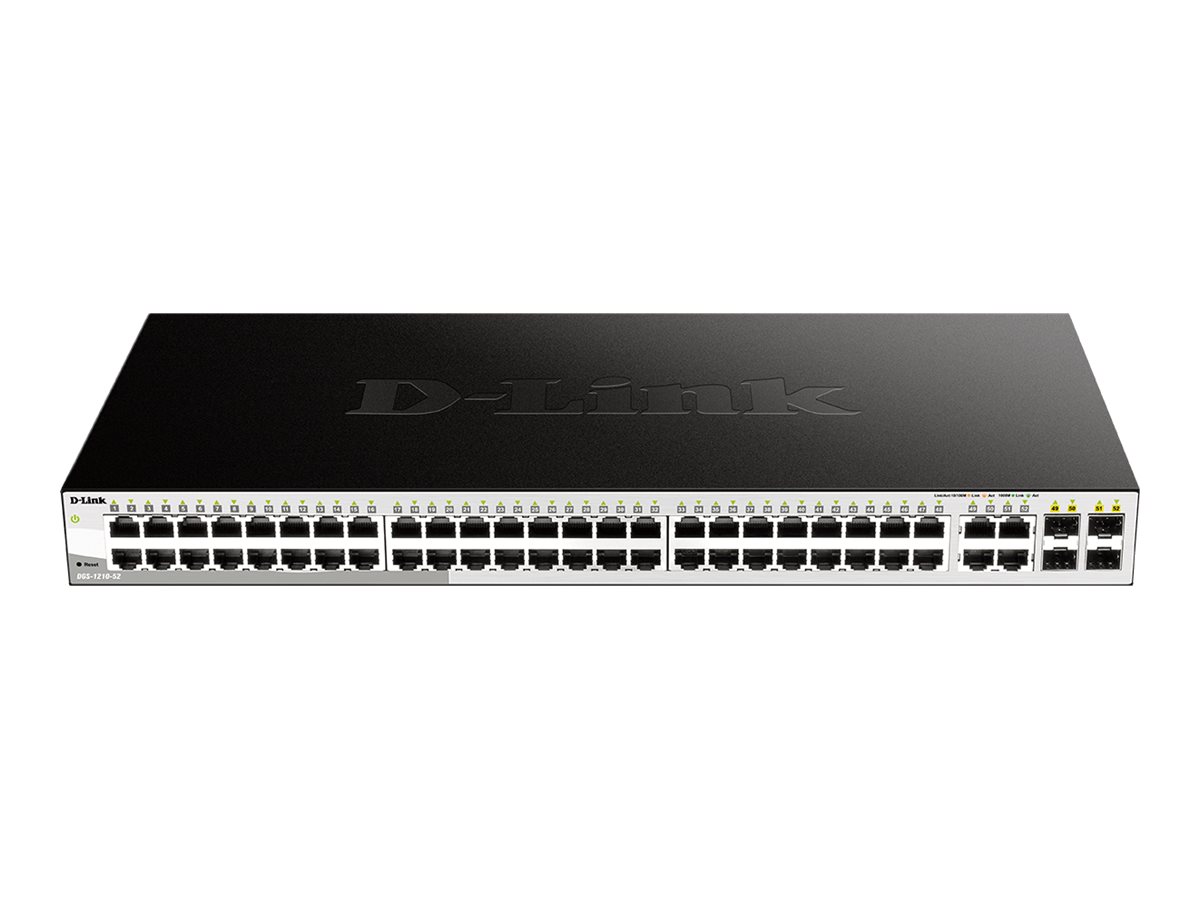 D-Link DGS 1210-52 - Switch - 48 x 10/100/1000 + 4 x SFP - Desktop, an Rack montierbar - AC 100/230 V