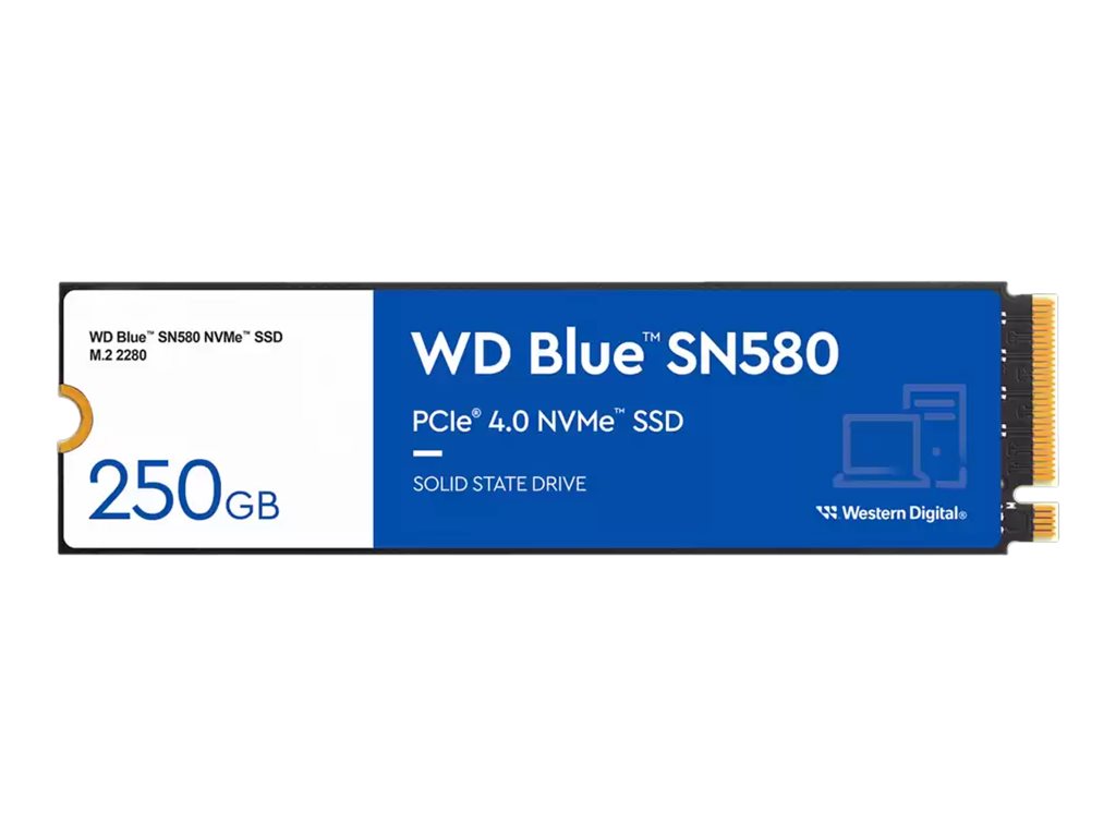 WD Blue SN580 WDS250G3B0E - SSD - 250 GB - intern - M.2 2280 - PCIe 4.0 x4 (NVMe)