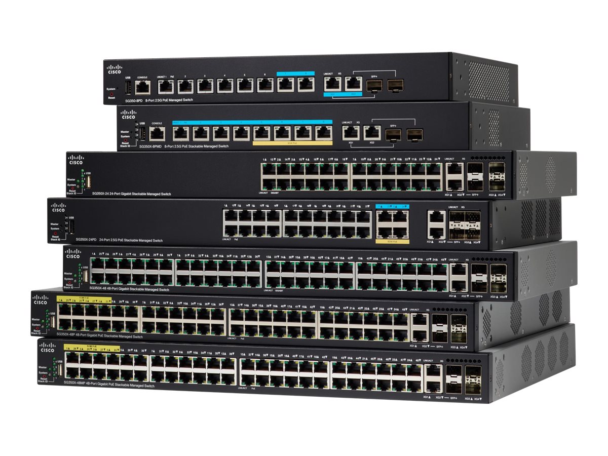 Cisco Small Business SG350X-48MP - Switch - managed - 48 x 10/100/1000 (PoE+) + 2 x C 10 G-Bit SFP+ + 2 x 10 Gigabit SFP+ - an R