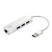 LevelOne USB-0503 - Hub - 3 x SuperSpeed USB 3.0 + 1 x 10/100/1000 - Desktop