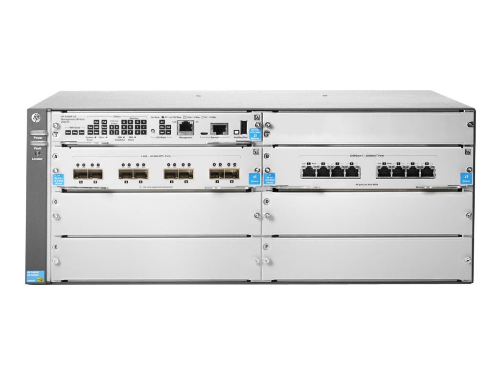 HPE Aruba 5406R-8XGT/8SFP+ v2 zl2 - Switch - managed - 8 x 10GBase-T + 8 x 10 Gigabit SFP+ - an Rack montierbar - PoE+