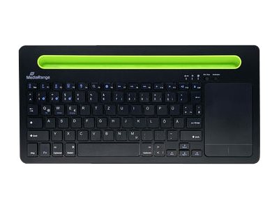 MediaRange MROS131 - Tastatur - kompakt - mit Touchpad, Telefonhalter - kabellos - Bluetooth 5.0