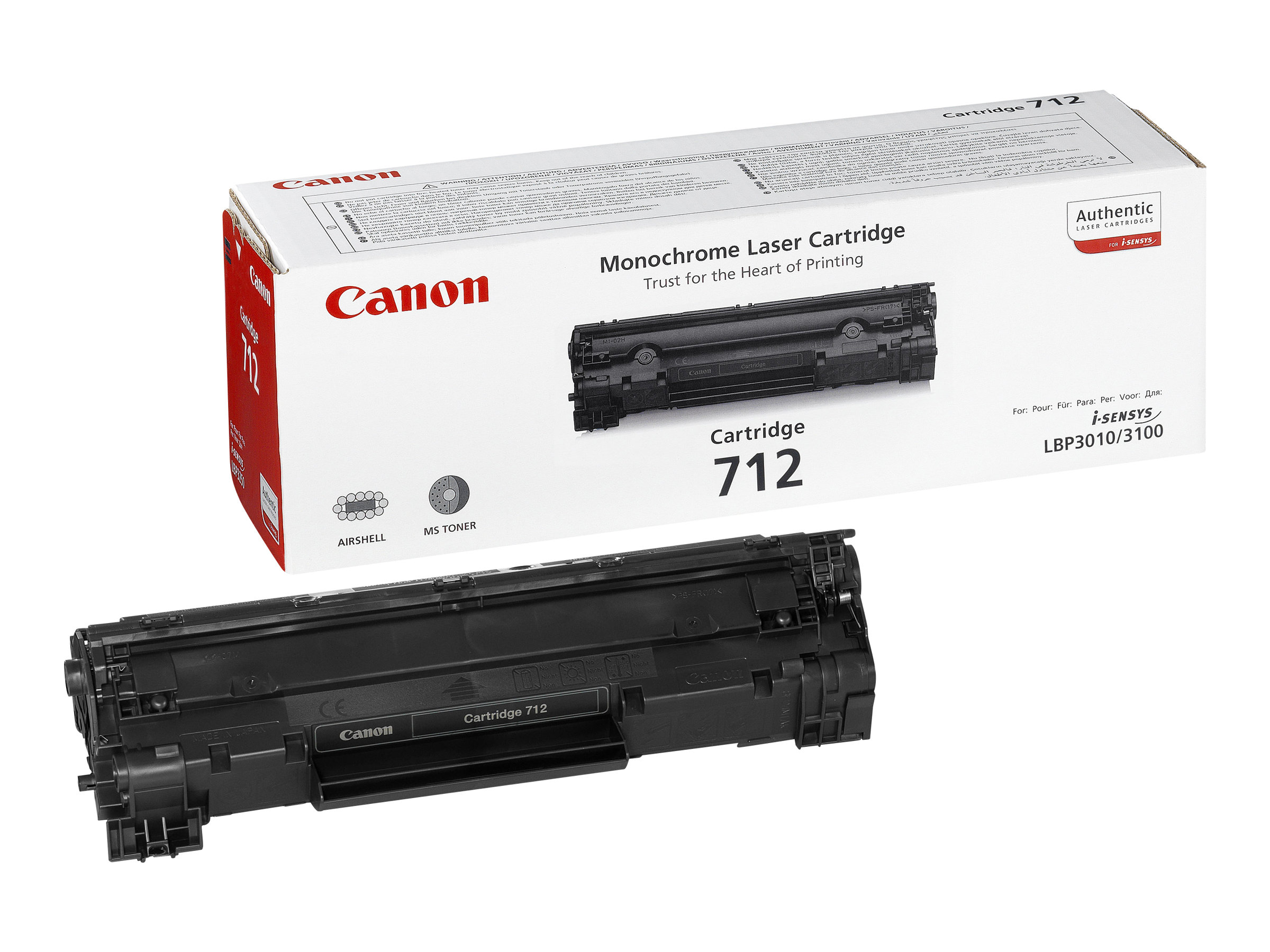 Canon 712 - Schwarz - Original - Tonerpatrone - fr i-SENSYS LBP3010, LBP3100