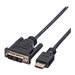 Roline DVD Cable - Adapterkabel - Single Link - DVI-D männlich zu HDMI männlich - 1 m - abgeschirmt