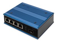 DIGITUS - Switch - industriell - unmanaged - 4 x 10/100 + 1 x Fast Ethernet SFP (uplink) - an DIN-Schiene montierbar