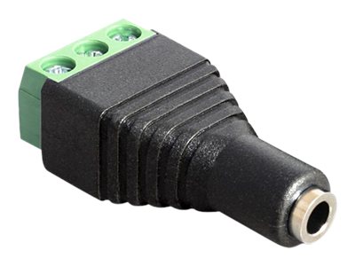 Delock - Kabelklemmen - 3-poliger Anschlussblock weiblich zu Stereo Mini-Klinkenstecker weiblich