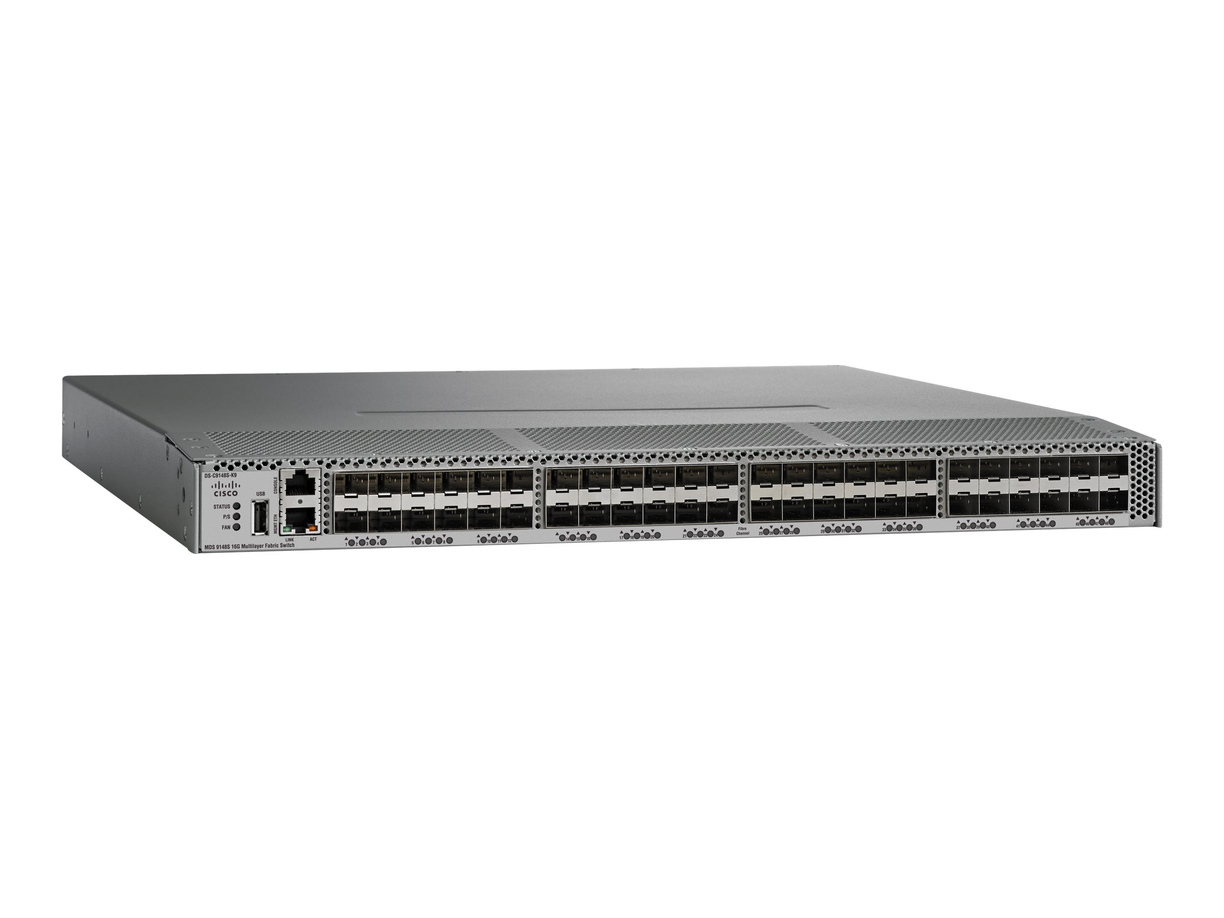 Cisco MDS 9148S - Switch - managed - 48 x 16Gb Fibre Channel - Luftstrom von hinten nach vorne - an Rack montierbar