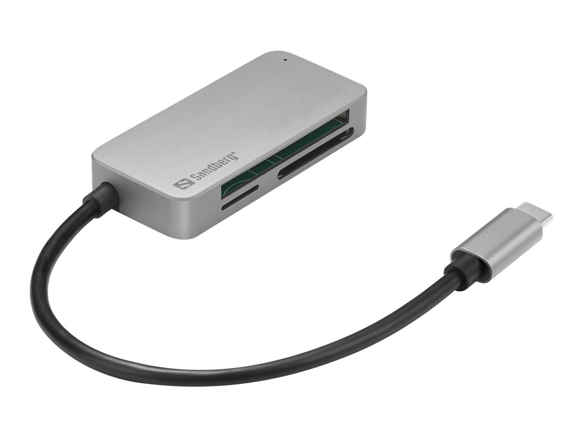 Sandberg USB-C Multi Card Reader Pro - Kartenleser (MMC, SD, TransFlash, microSD, SDHC, SDXC, CFast Card) - USB-C