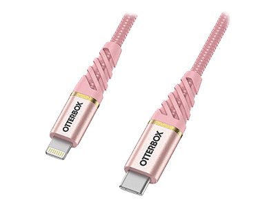 OtterBox Premium - Lightning-Kabel - Lightning männlich zu USB-C männlich - 1 m - Shimmer Rose Pink - unterstützt Stromversorgun